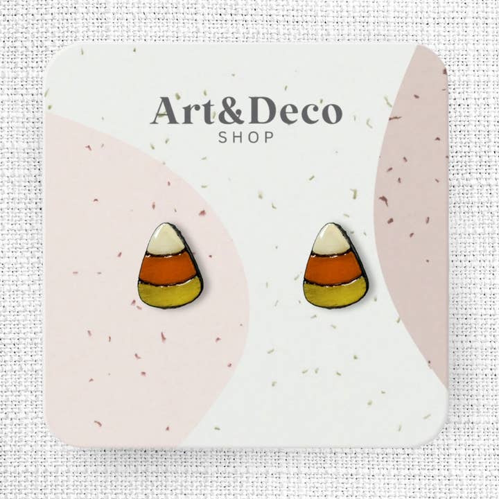 Mini Candy Corn Stud Earrings for wholesale by Art and Deco Shop