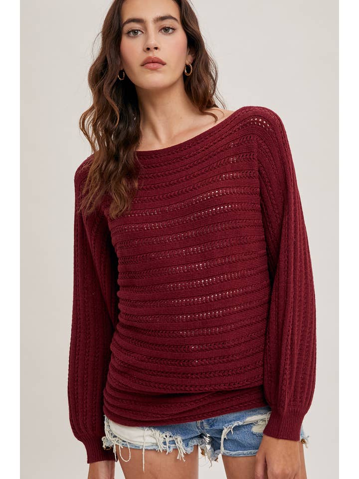 Bluivy - Wholesale Knit Sweater - Women's - TEXTURED VERSATILE SWEATER PULLOVER