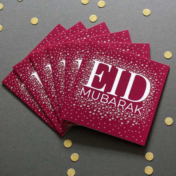 Eastern Print Studio - Wholesale Eid & Ramadan Card - x6 Eid Mubarak Card | Diamonte1