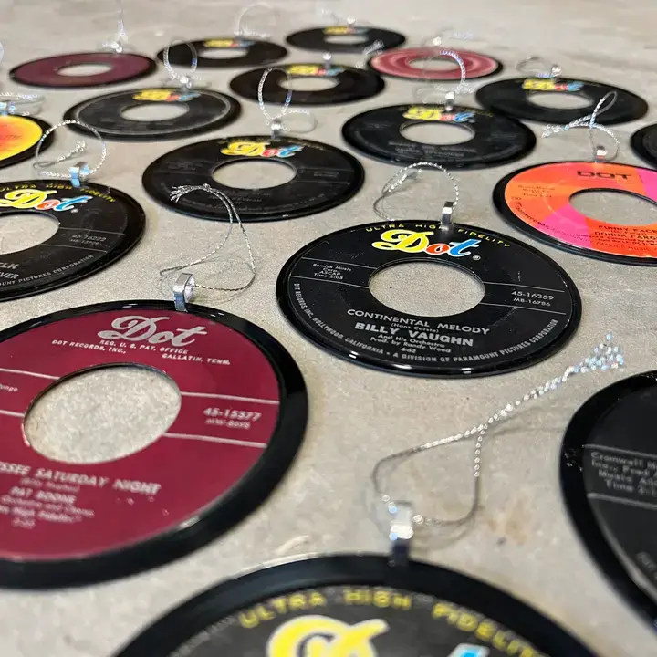 Vintage 5 - Wholesale Ornament Set - Vinyl Record Christmas Ornaments - Rock/Pop - Lot 814