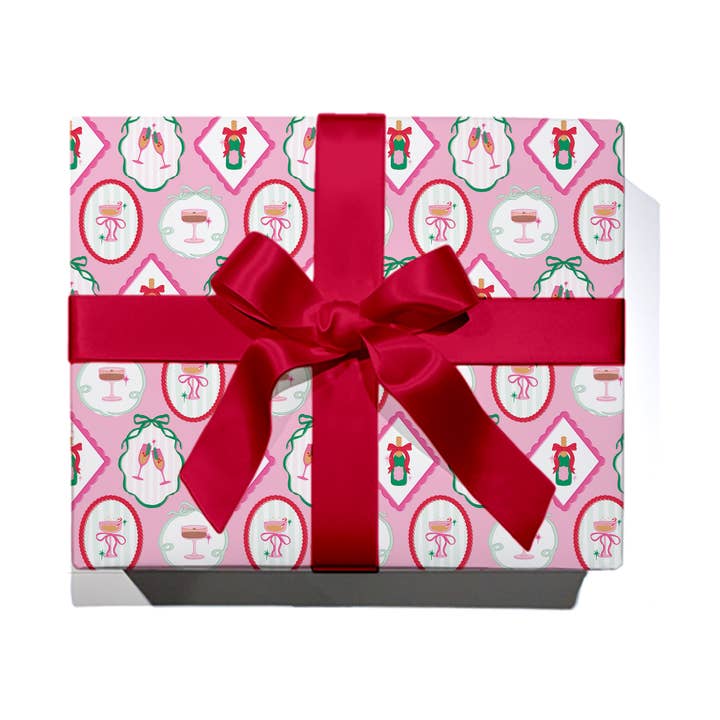 Rock Paper Scissors - Wholesale Flat Wrap - Pop Fizz Clink Christmas Cocktail Wrapping Paper Roll0