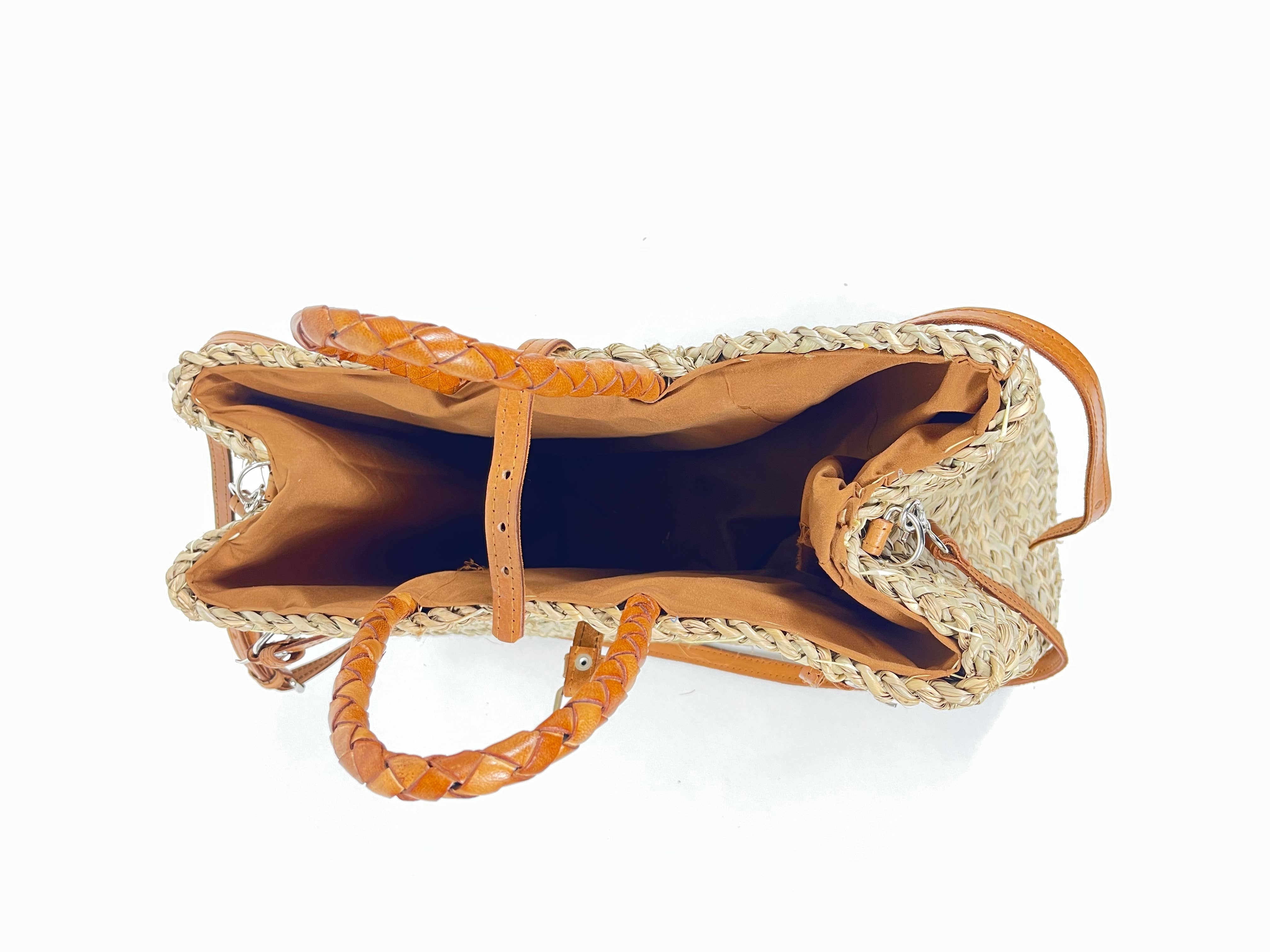 Mikwi – wholesale Korg – Fransk marknadskorg med dubbla remmar i läder12