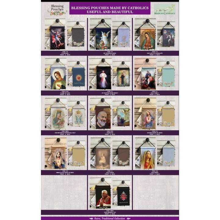 Made By Catholics - Wholesale Pouch - Women's - VINTAGE HEARTS Blessing Carrier Pouch HEART OF SORROWS