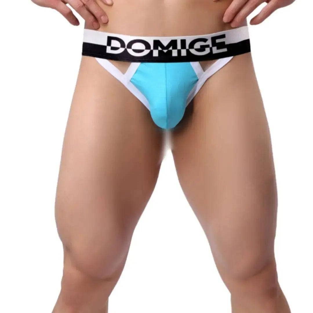 DomiGe - Wholesale Underwear - Men's - Men's Cotton Stretch Jockstraps with Silver Logo Waistband - Engineered Male Thongs9