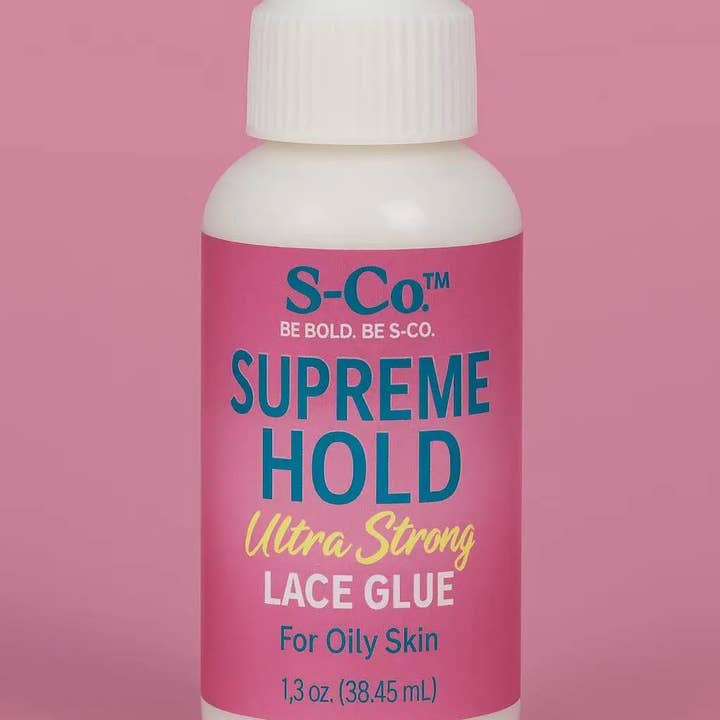 S-Co™ Supreme Hold – Ultra starker Spitzenkleber für fettige Haut (Rosa Flasche) für den Großhandel von FULLY RIGHT ON BEAUTY LLC