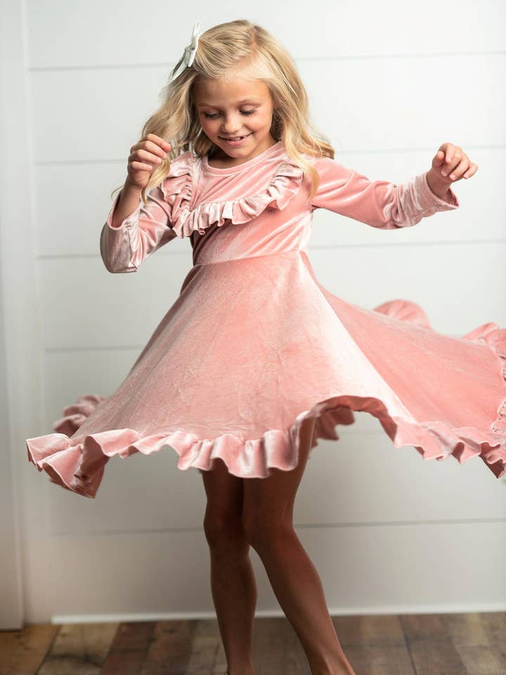 Kids Pink Velvet Ruffle Fancy Winter Christmas Holiday Dress and other Purchase Wholesale fancy dress. Free Returns & Net 60 Terms on Faire trending on Faire.