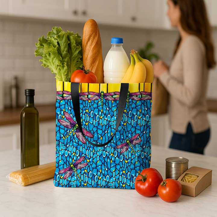 RainCaper - Wholesale Tote Bag - Women's - Canvas Magazine Tote Bag - Tiffany "Dragonfly"6