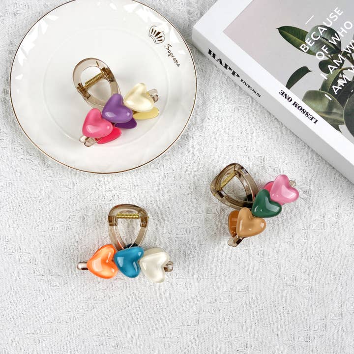 Pinzas para el pelo con forma de corazón de gelatina para el día de San Valentín para venta al por mayor de SoapElenGlen