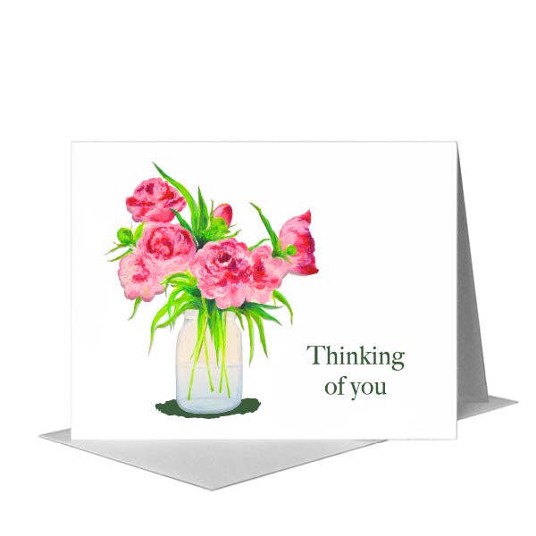 Peonies Seven, Greeting Card (#8720JA) for wholesale by Printed Canvas