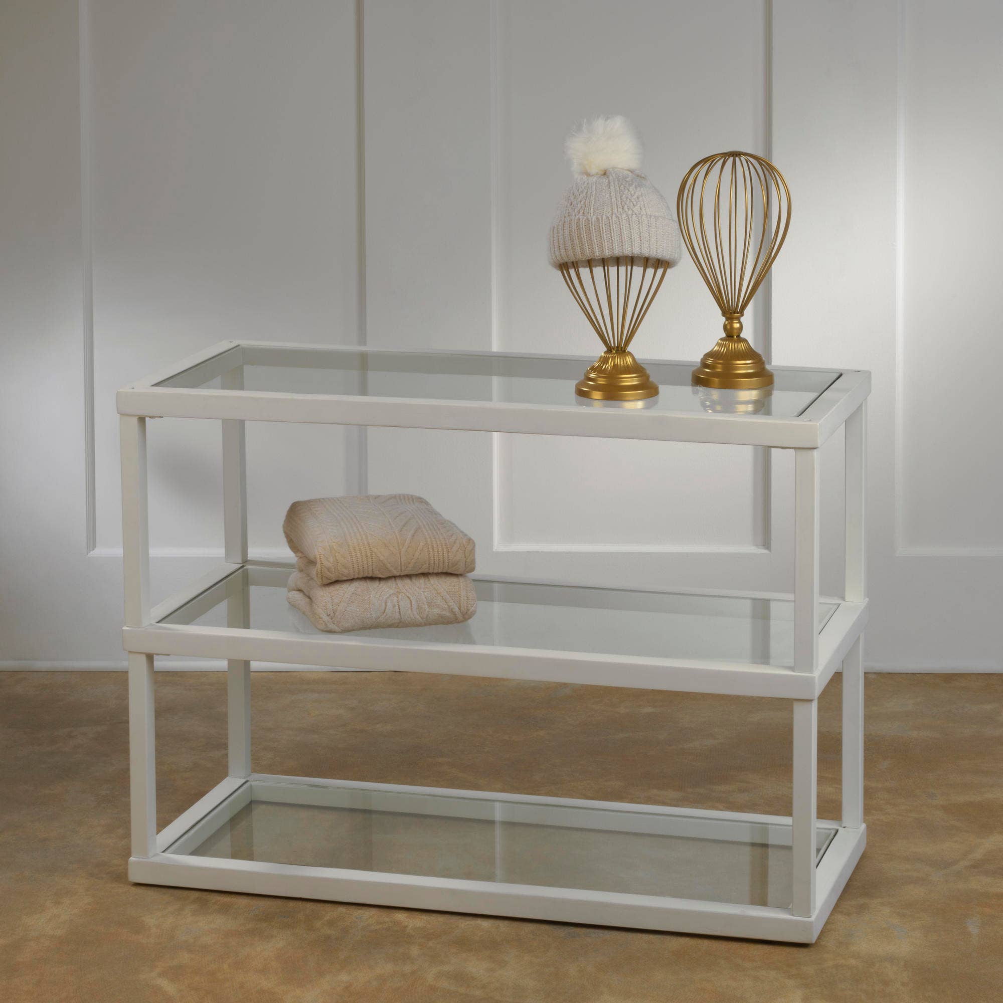 Tripar International - Wholesale Retailer Display - Kids & Baby - 3 Tier Glass & Wood Frame Display Shelf1