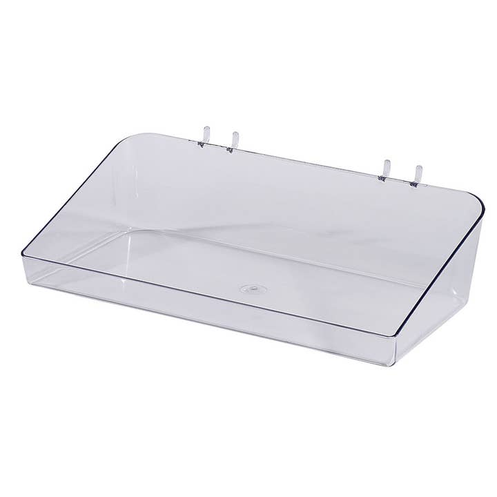 Store Supply Warehouse - Wholesale Retailer Display - Accessories - Clear Plastic Tray For Slatwall - 12"W x 6½"D x 3"H