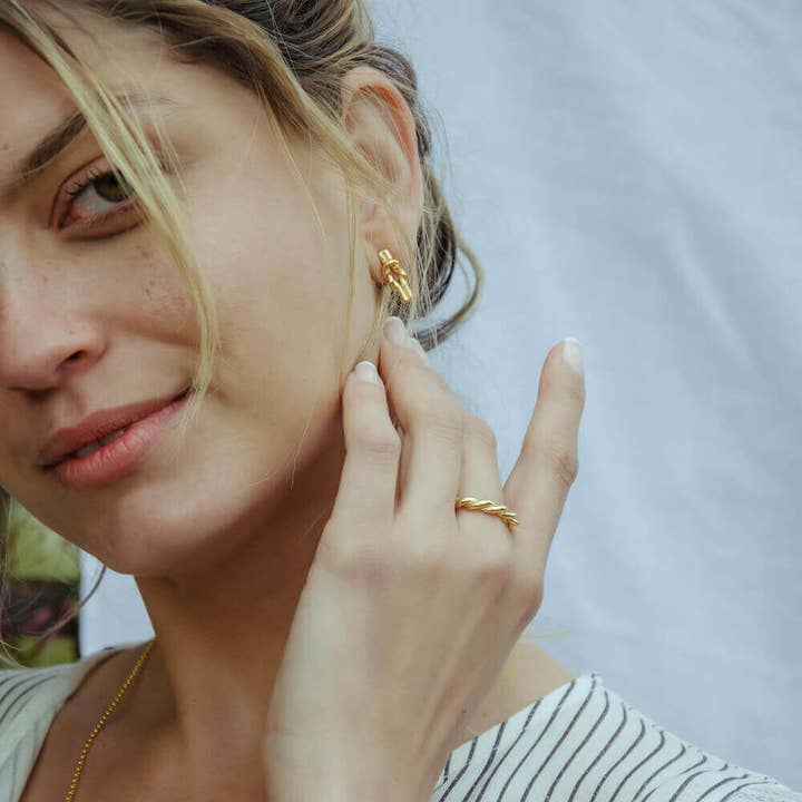 Matthew Calvin – wholesale Band/Stackad Ring – Flätad Ring - Guld