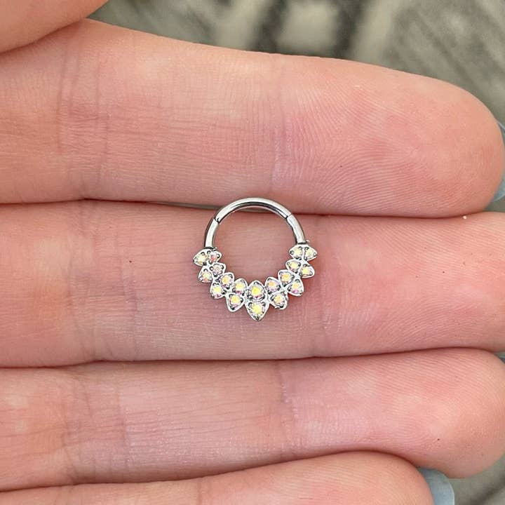 Elara Body Jewelry - Wholesale Nose Ring - Silver Septum Piercing (16G | 8mm or 10mm | Surgical Steel | Multiple Color Options)