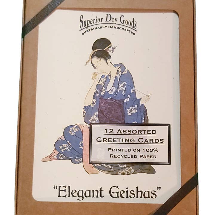 "Elegant Geishas" Recycled Note Cards | Boxed Set | Luxury for wholesale by Superior Dry Goods