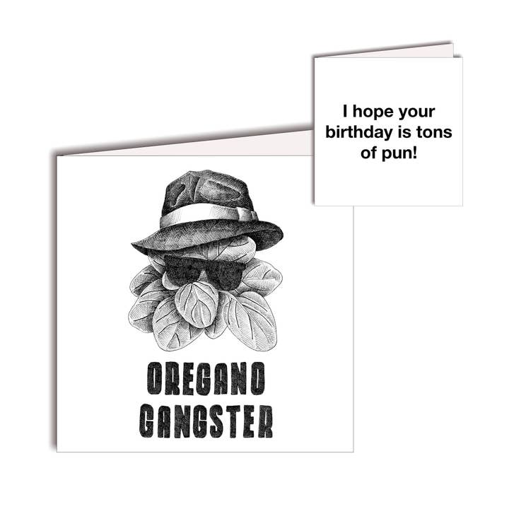 Cartão de aniversário de gângster de orégano - texto dentro por atacado de All4Pun