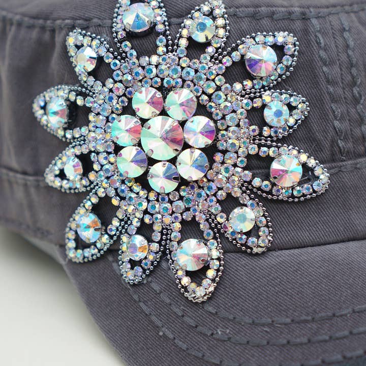 Olive & Pique - Wholesale Baseball Cap - Women's - Sunflower Bejeweled Glitz Cadet Cap, Adjustable8