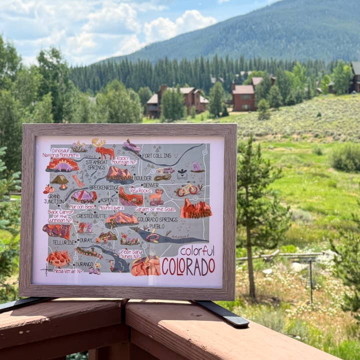 Quirks of Art co. - Wholesale Art Print - Colorful Colorado Map Illustrated Prints3