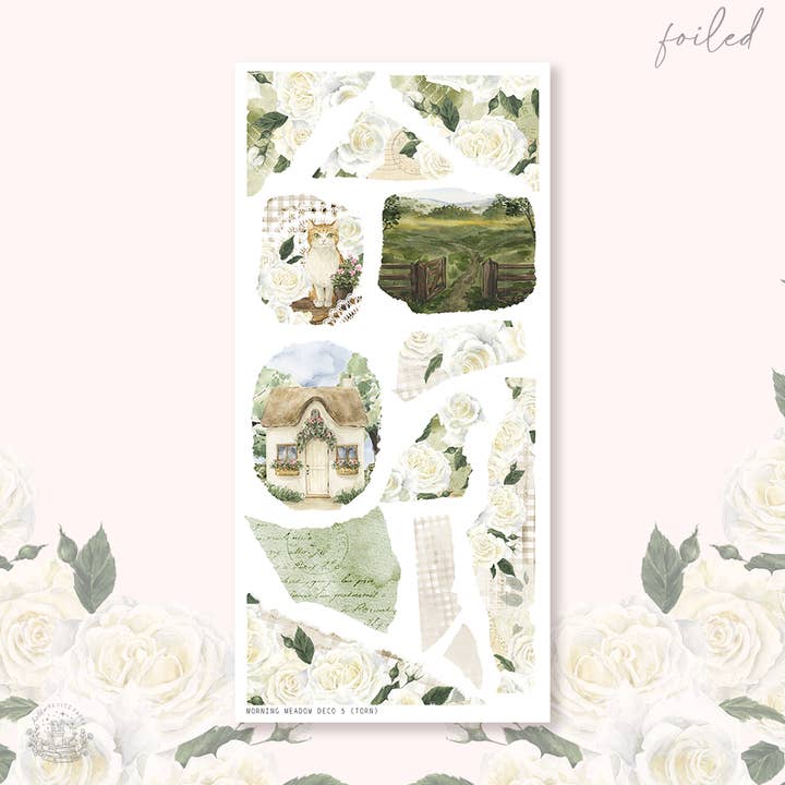 Morgengry eng - Deco klistermærker 5 (revne papirer) for engroshandel hos Hello Petite Paper