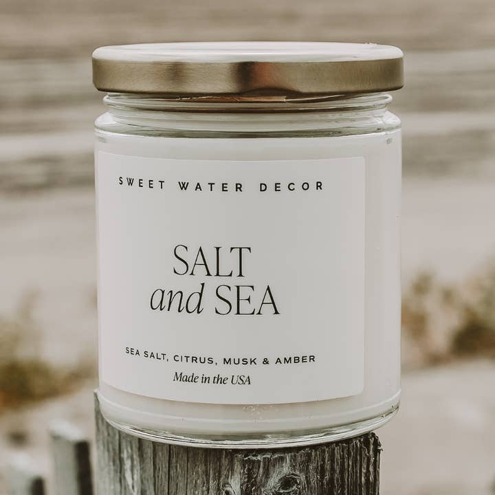 Salt and Sea 9 oz Soy Candle - Home Decor & Gifts for wholesale by Sweet Water Decor