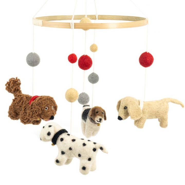 Mobile-Handmade Felted Dogs for wholesale by Vevoke