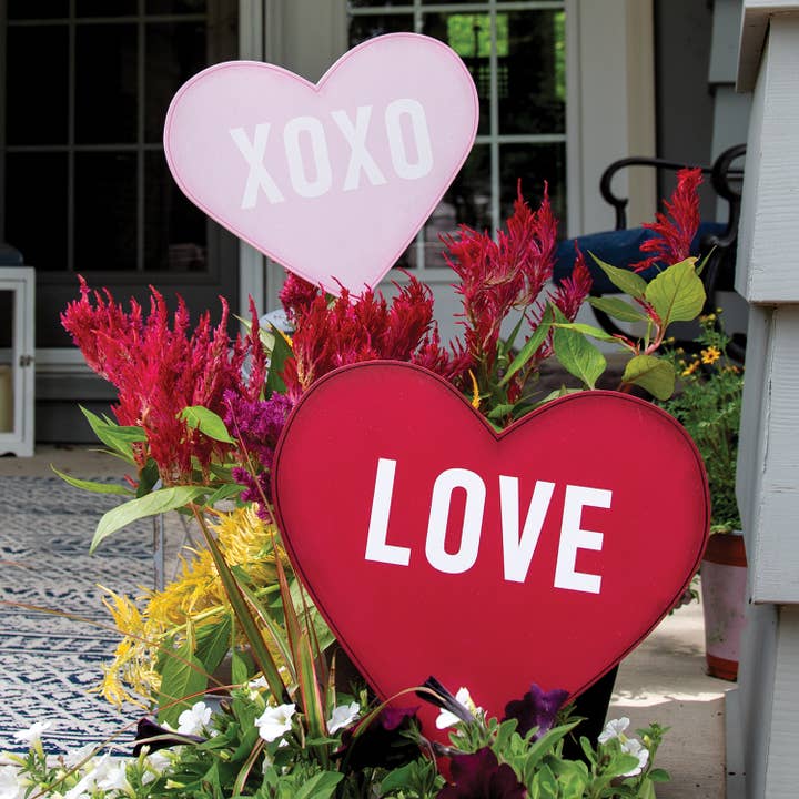 Col House Designs - Wholesale Garden/lawn stake - Love Red Heart Planter Stake2