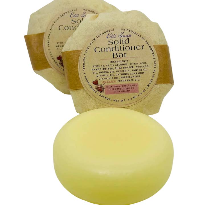 Solid Conditioner Bar – Love Spell | Nourishment for Curly & Coily Hair for wholesale by Etti Soap LLC