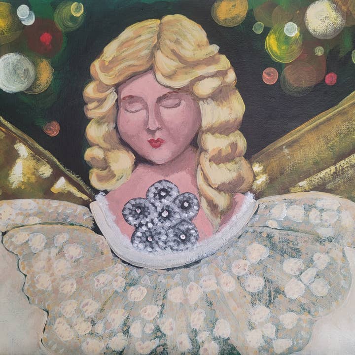 Tree Top Angel 5x7 Christmas Card for wholesale by Noel Butler Art