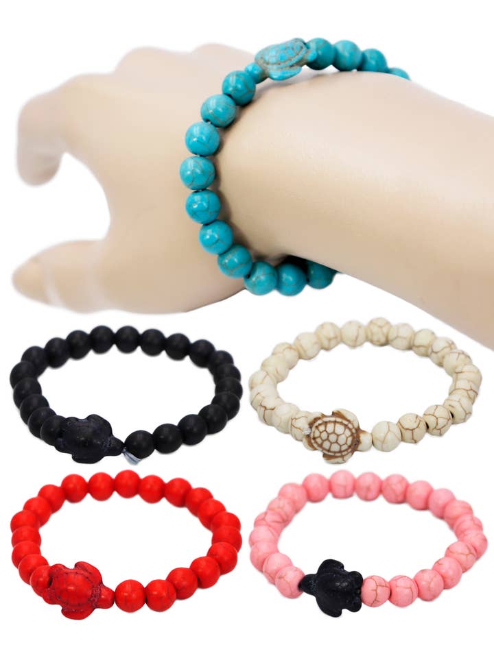 Heldig Skildpadde Sten Perle Meditation Mala Armbånd for engroshandel hos Cap Zone