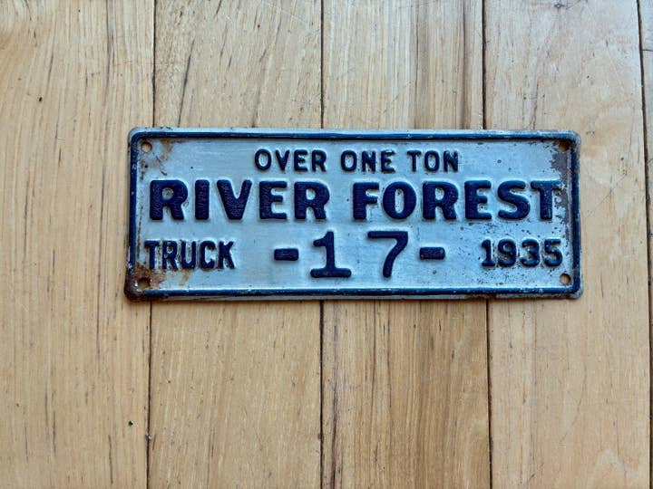 1935 Illinois River Forest Over One Ton Truck License Plate for wholesale by RusticPlates