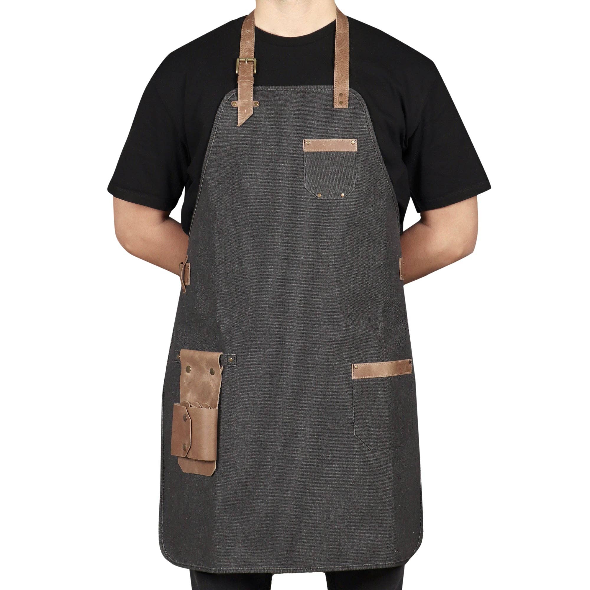 Londo - Wholesale Apron - Otto Angelino Personalized Canvas Cooking Apron, Working Apron with Customization, Workshop Apron with Pockets, Woodworking Apron with Tool Pockets0