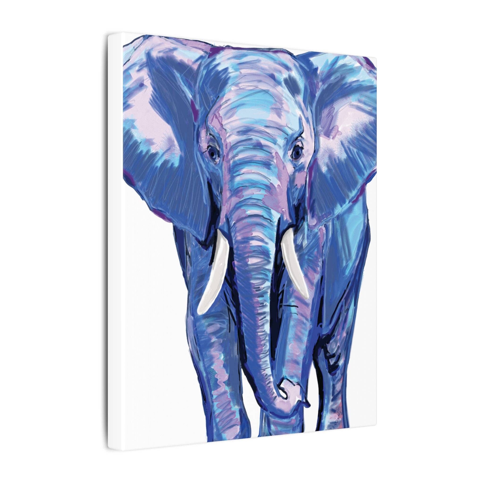 Blue Cava - Wholesale Art Print - Blue and Pink Elephant Canvas Art - Colorful Elephant Wall Décor33