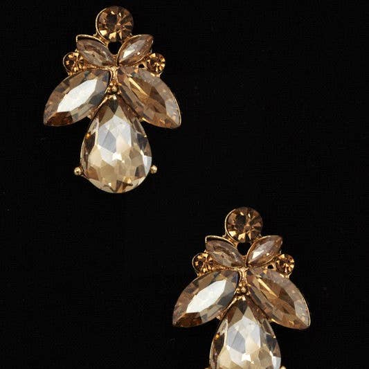 Andrea Bijoux - Vente Boucles d'oreilles pendantes - BOUCLE D'OREILLE SEMI-FLORALE EN CRISTAL8