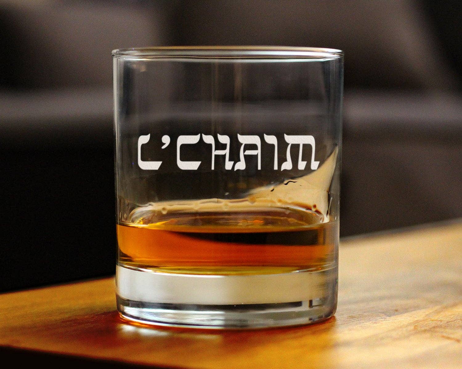 bevvee - Wholesale Cocktail/Liquor Glass - Cheers Hebrew L'Chaim Whiskey Rocks Glass - Jewish Gifts1