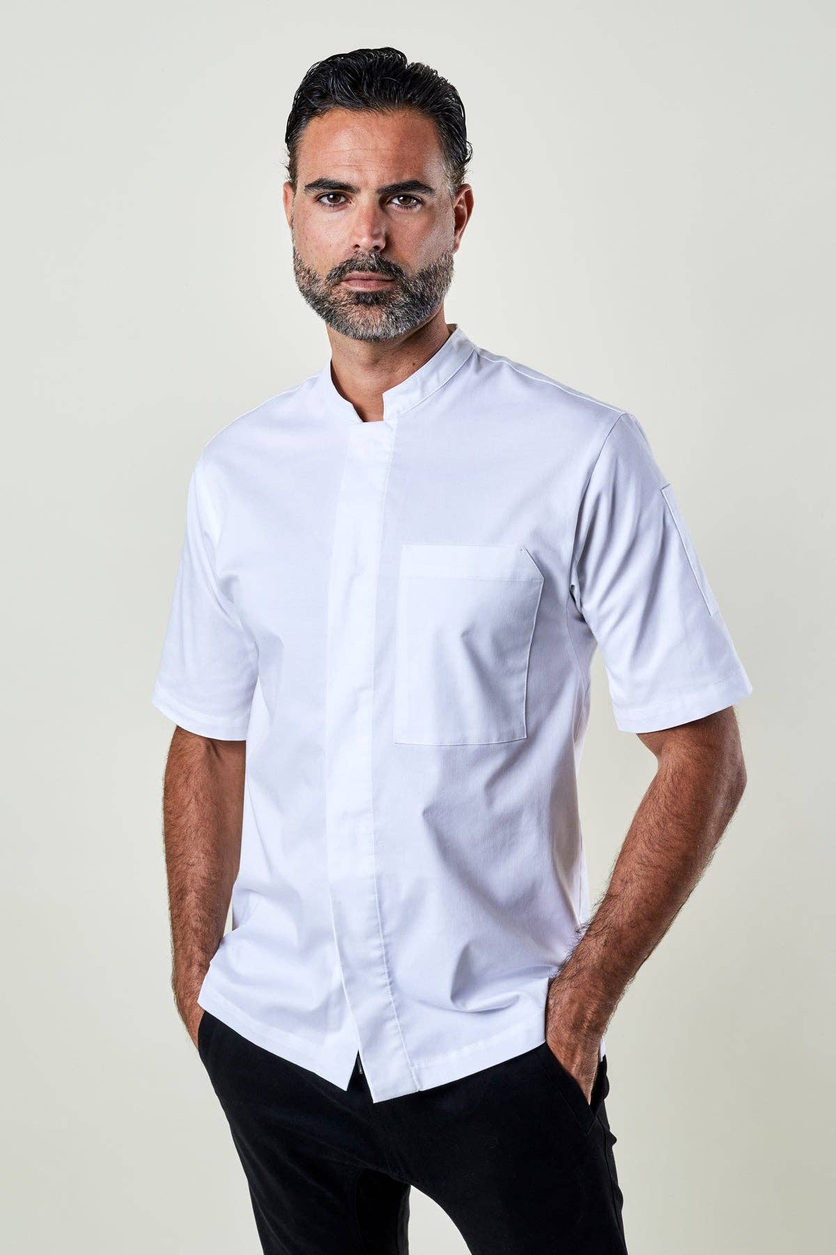 BlueCut - Wholesale Button Down Shirt - Men's - Greyson Chef Coat- Fine Twill-Unisex0