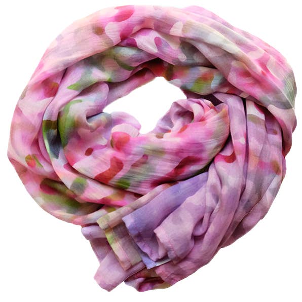 Foulard modèle fleurs sauvages rose pour la vente par TuChi