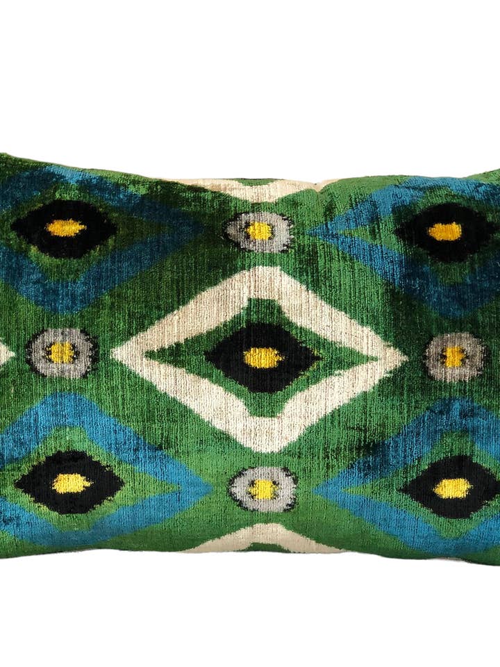 Silk Velvet Ikat Pillow Cover for wholesale by AYCA DESIGN