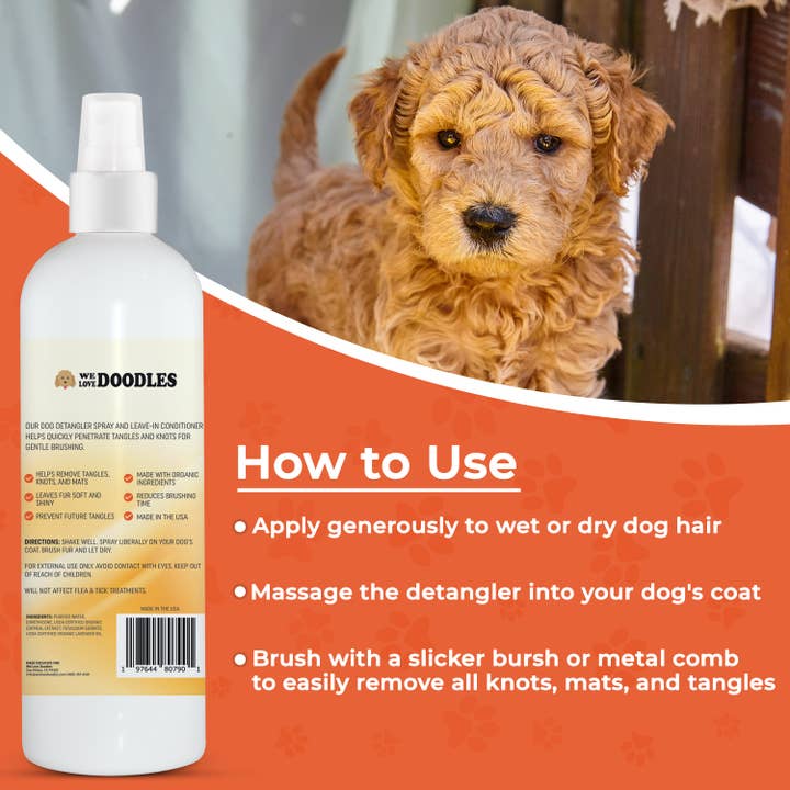 We Love Doodles - Wholesale Pet Grooming Aid - Dog - Dog Detangler Spray (Mango Scent)3