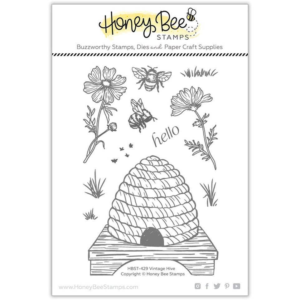 Honey Bee Stamps – wholesale Rubber/decorative stamp – Vintage Hive - 4x6 Photopolymer Stamp Set5