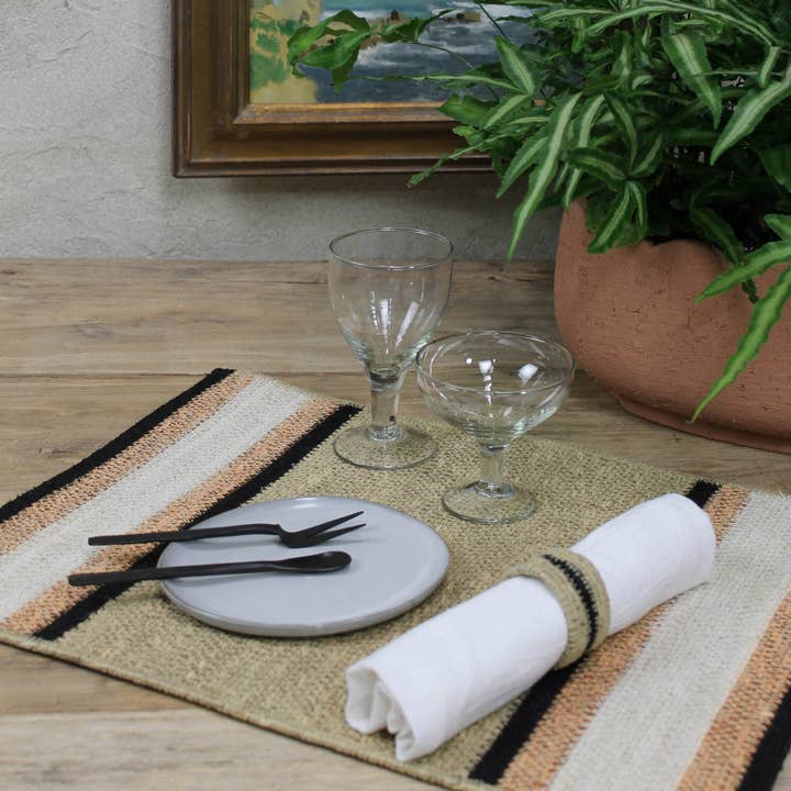 HomArt - Wholesale Napkin ring - Napkin Ring, Black Seagrass, Set/42