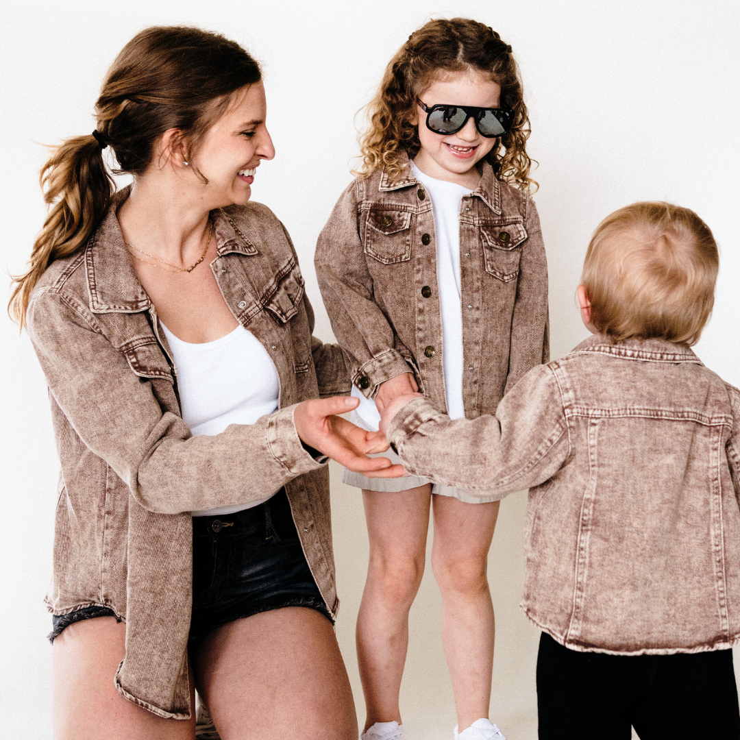 HAHA MAMA Clothing - Wholesale Denim Jacket - Kids - Brown Denim Jacket - Infant6