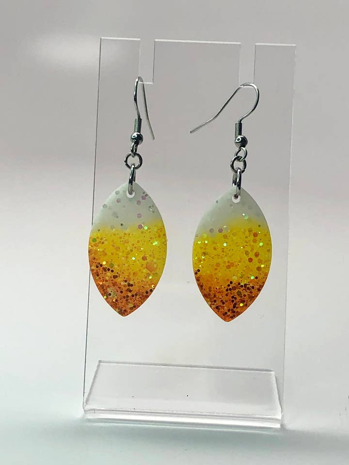 Kandi Corn Glitter Earrings for wholesale by Black Martha Crafts