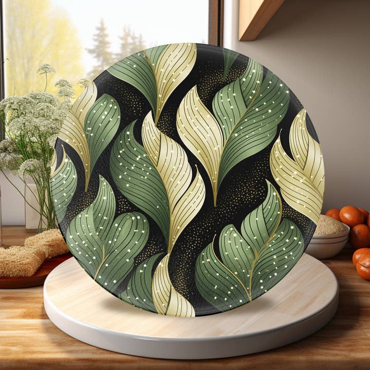 Fernville Creations - Wholesale Cutting Board - Abstract Leaves, Tempered Glass, Charcuterie Board9