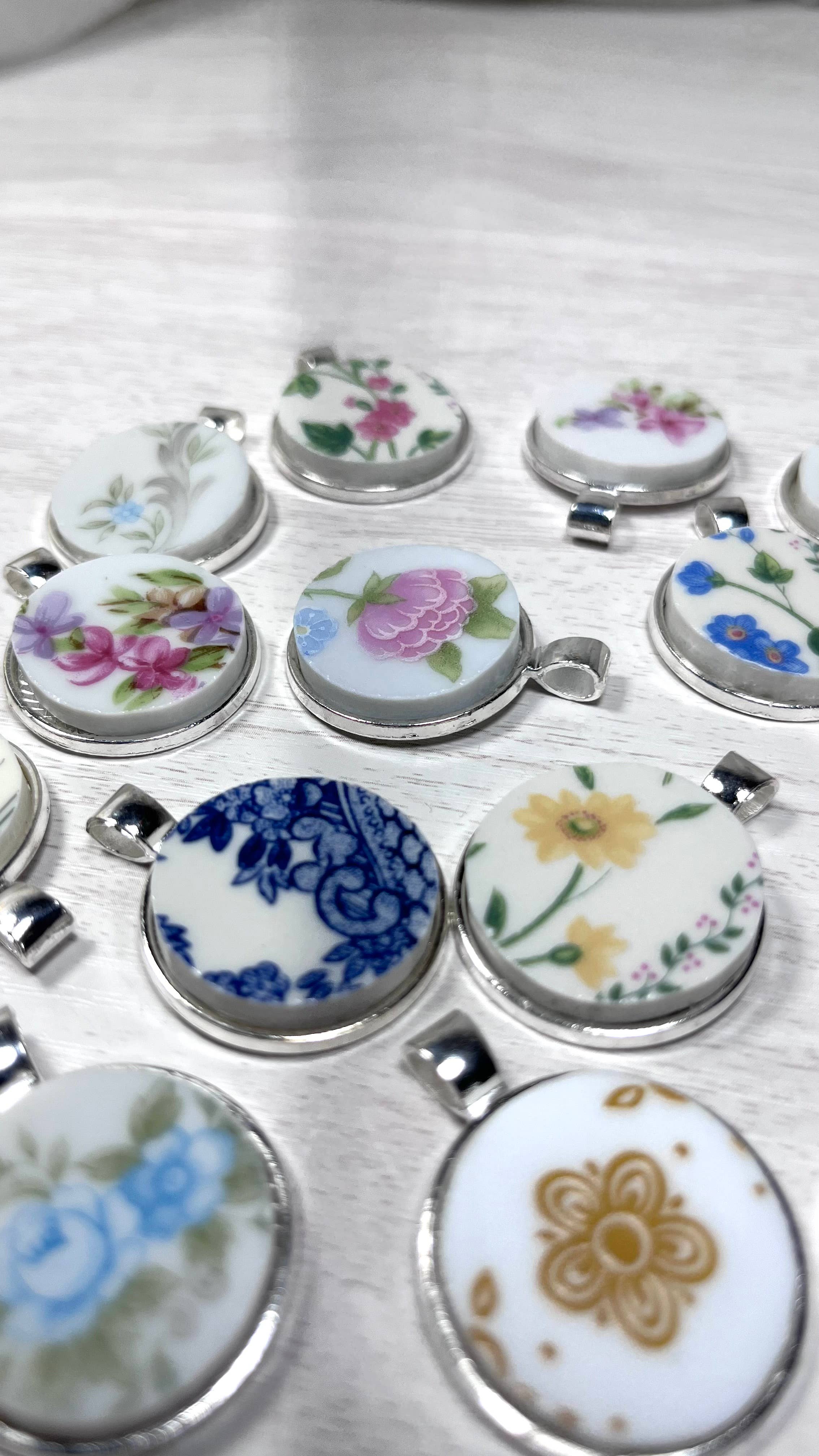 Soft Lavender - Wholesale Pendant/Charm Necklace - One of a Kind Pendant Necklace • Broken Plate Necklace10