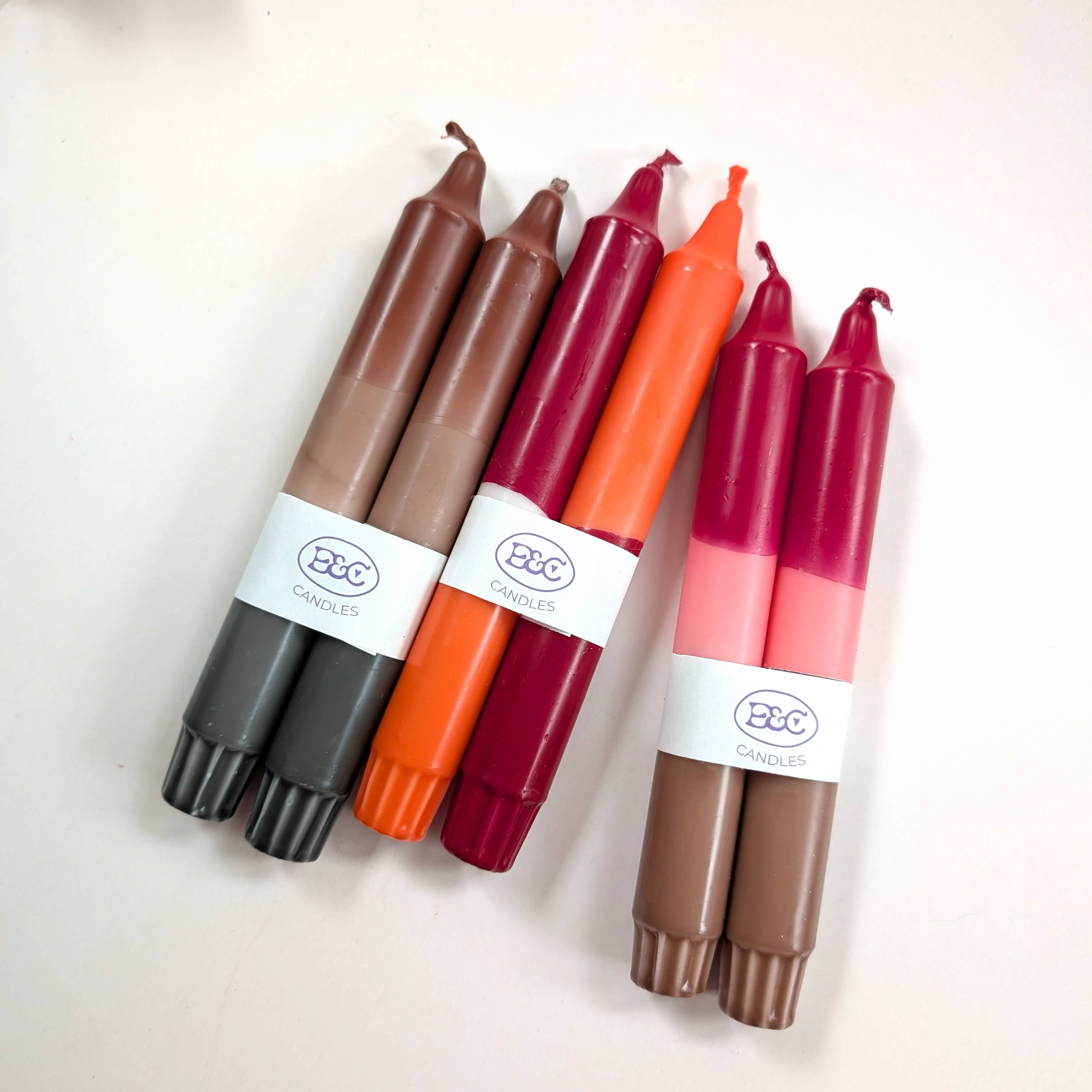 Elate and Co. - Wholesale Tapered Candle/Candlestick -  Dip Dye Winter selction2