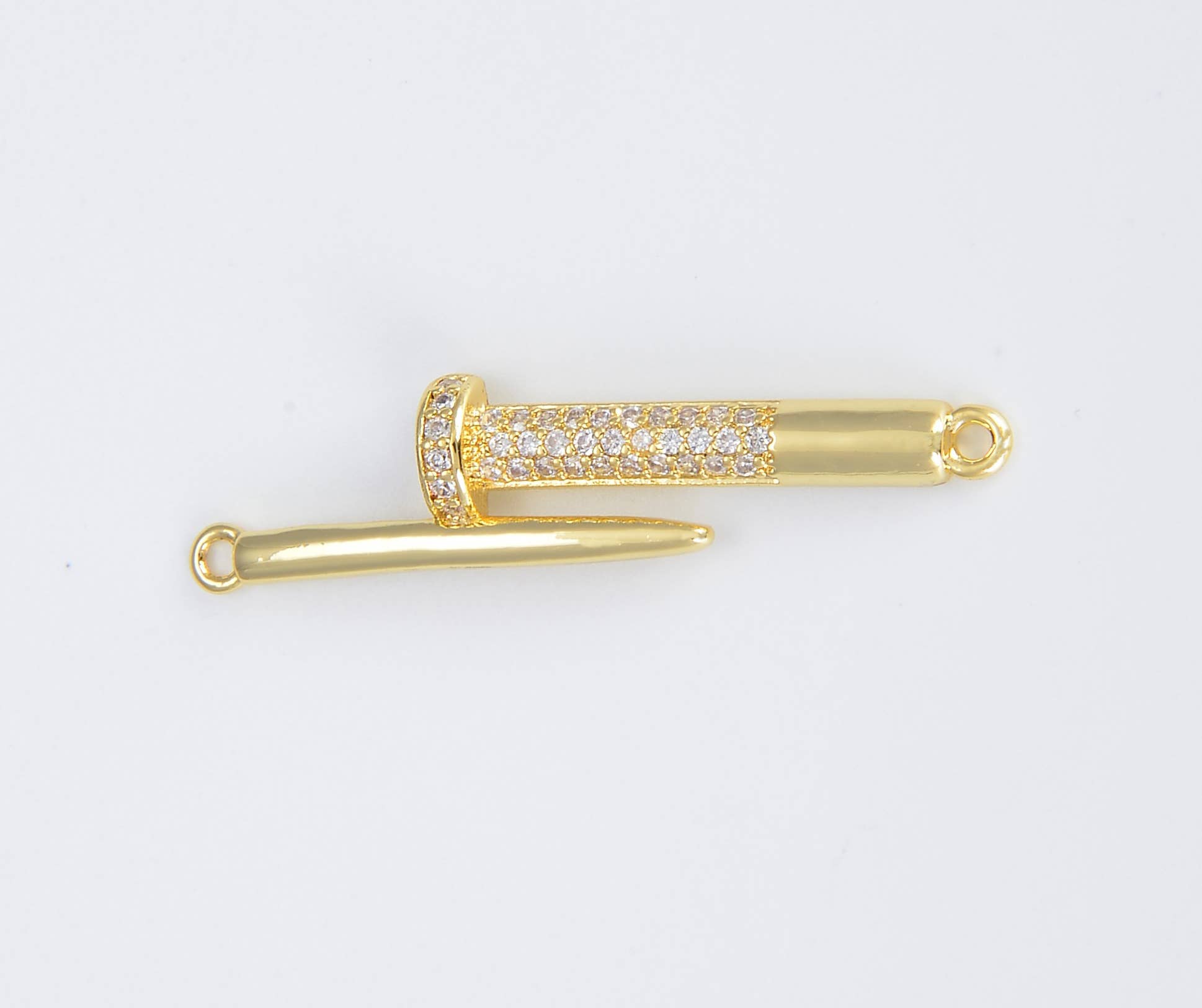 Beads Creation - Wholesale Craft Supplies - Gold Filled Simple Unique Nail and Hammer Connector CN3970