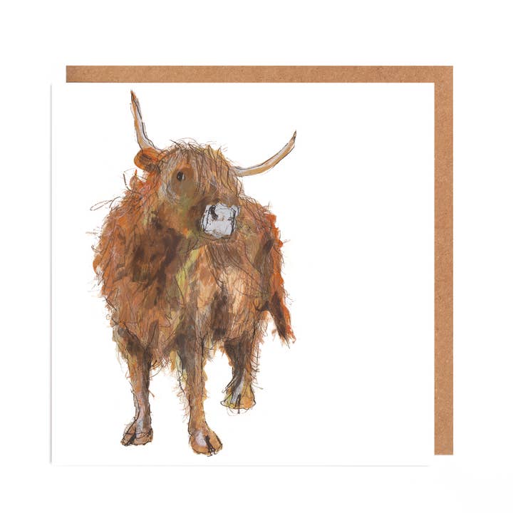 Adrian Highland Cow Card for all Occasions for wholesale by Catherine Rayner Trading Ltd