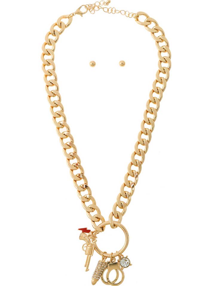 Colar de corrente ligada com anel de design sortido por atacado de Shop Neighbors