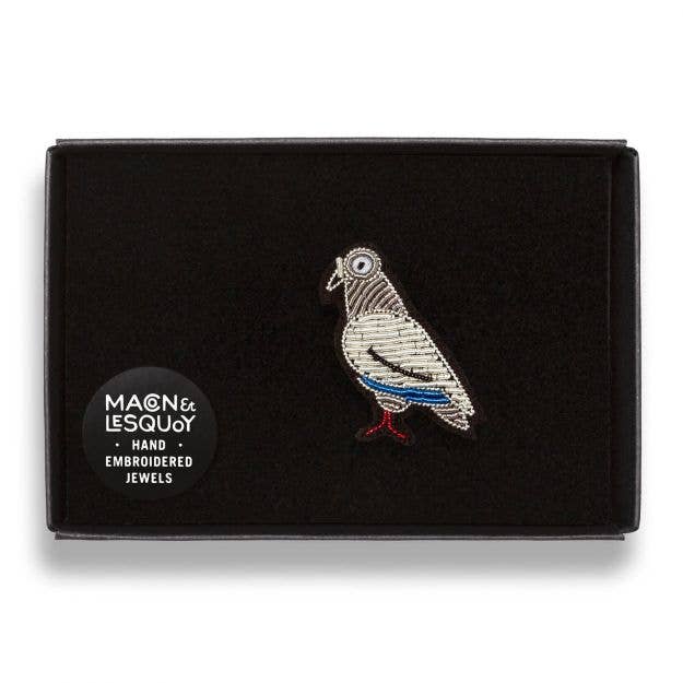 Macon & Lesquoy - Wholesale Brooch - Hand embroidered brooch - Pigeon1