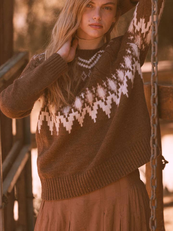 Promesa USA - Wholesale Knit Sweater - Women's - Alpine Knit Raglan-Sleeve Sweater