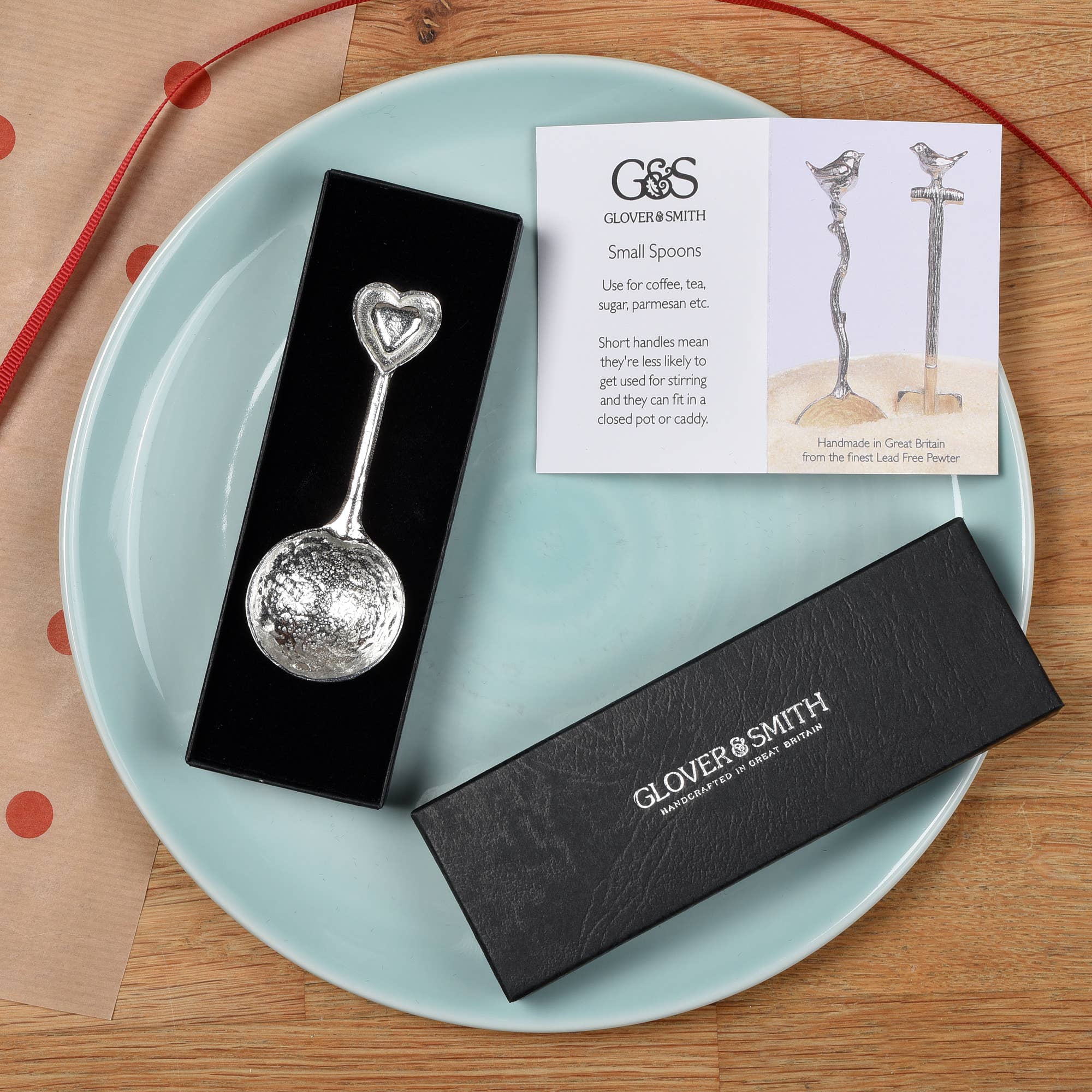 Glover & Smith - Wholesale Kitchen Spoon - Love Heart Small Pewter Sugar Spoon1